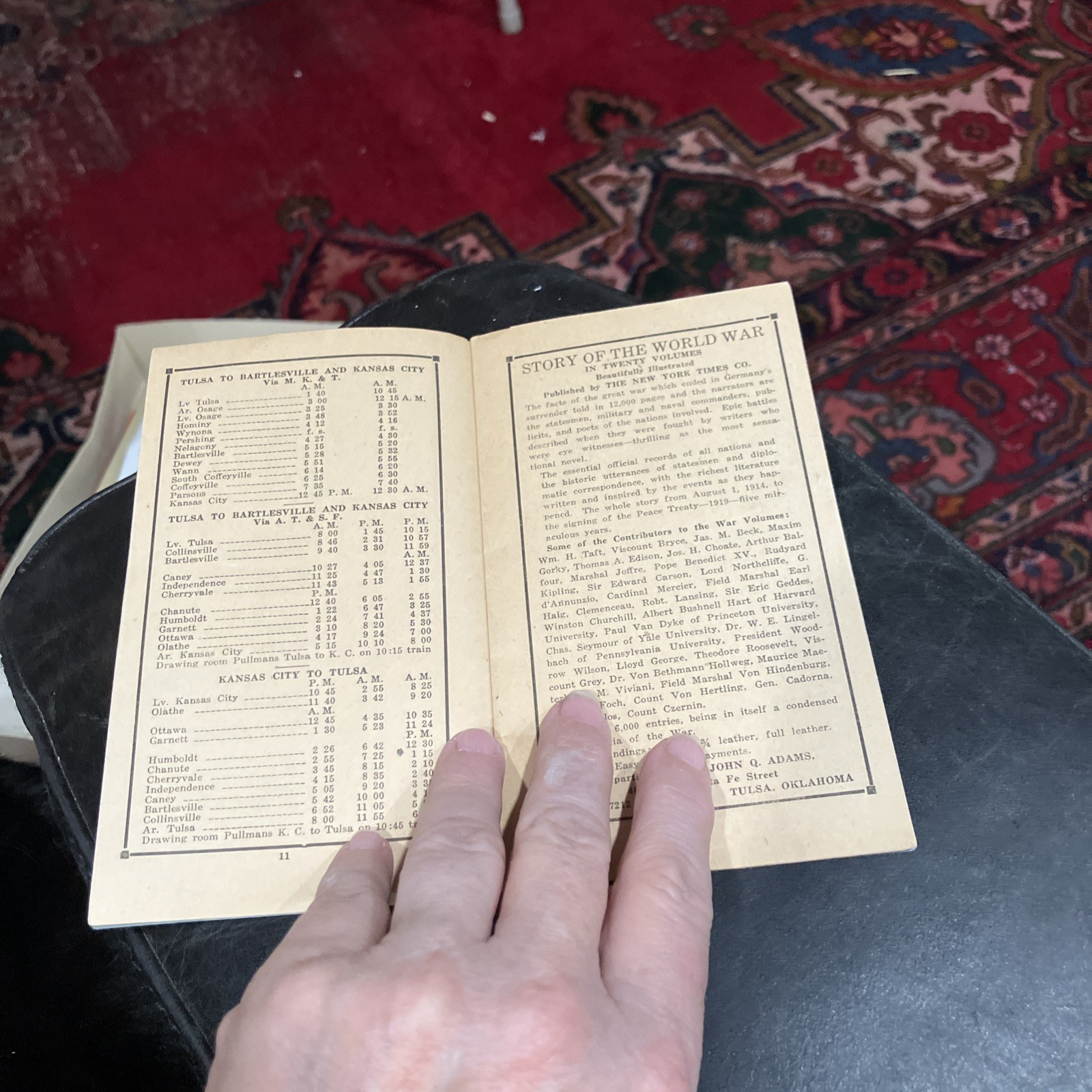 1920’s RD Taxi Rail Fare Guide “From Tulsa To” For March