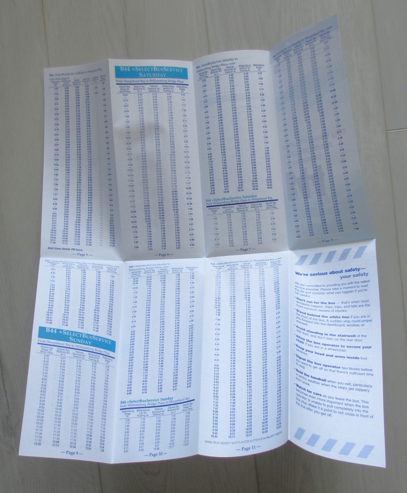 Lot of 2 New York City Select Bus Sbs Timetables (2017) Brooklyn Staten Island