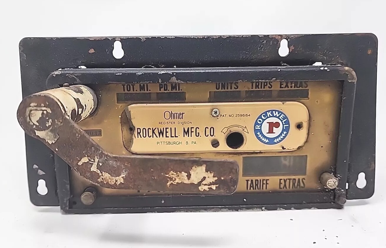 Vtg Taxi Cab Meter Rockwell Mfg Co Old Fare Box Ohmer Corp Pittsburgh PA U264B