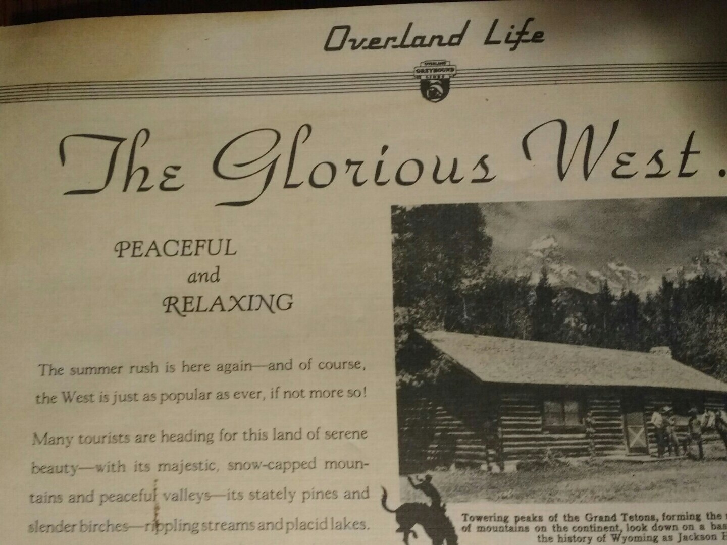 Vtg 1948 ‘Overland Life” Greyhound Bus Lines Magazine Advertising Brochure Promo
