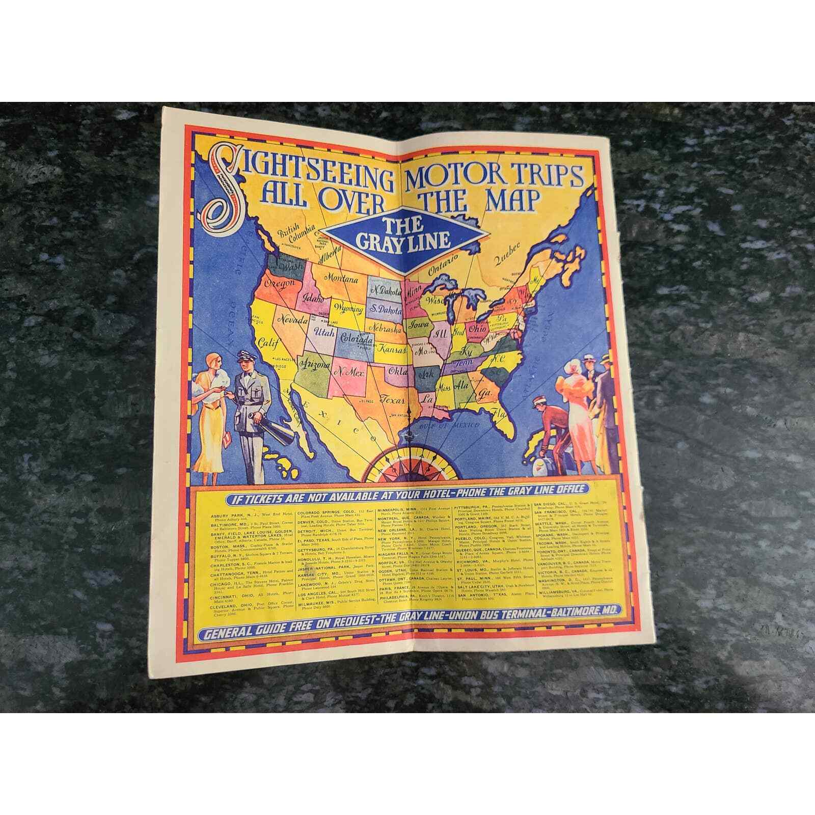 The Gray Line Seeing Boston 1934 Motor Touring Brochure (BC) (5P)