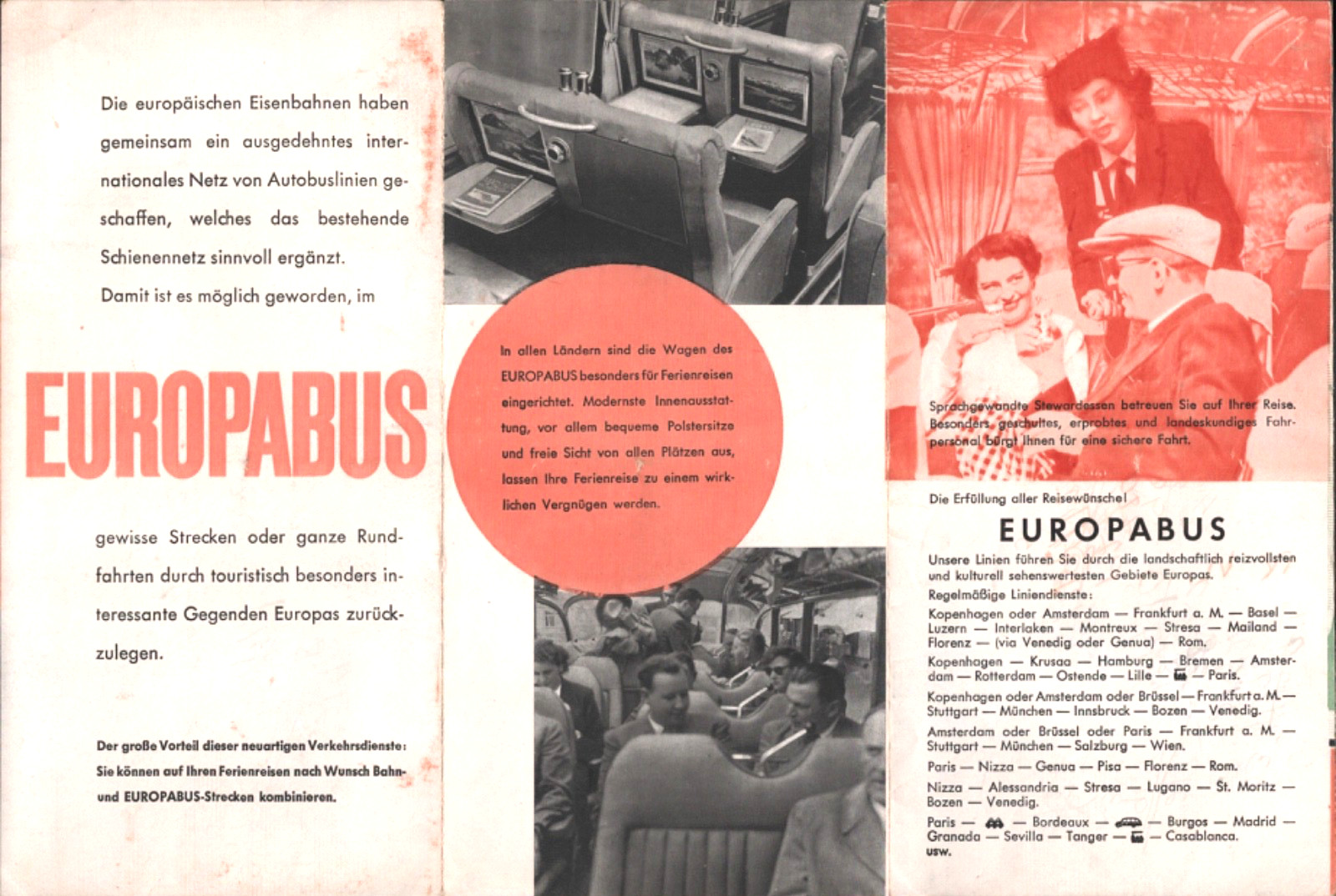 1950s EUROPA BUS vintage European transportation brochure ITALY, GERMANY, FRANCE
