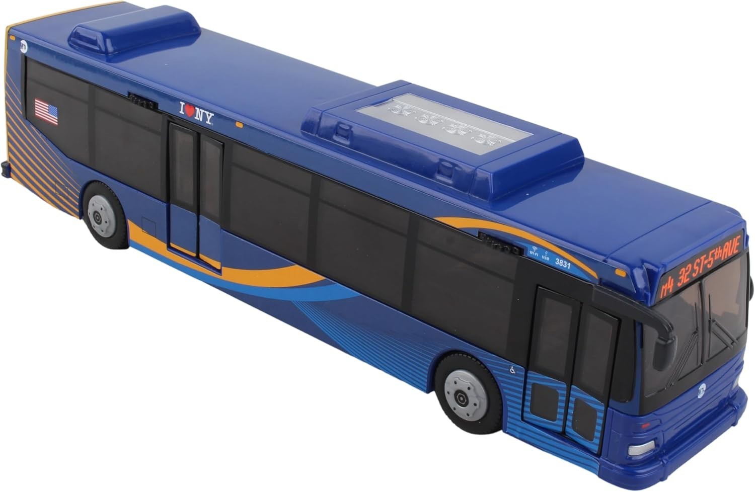 Official MTA 11″ Bus Toy – New Blue Livery, Functional Doors**