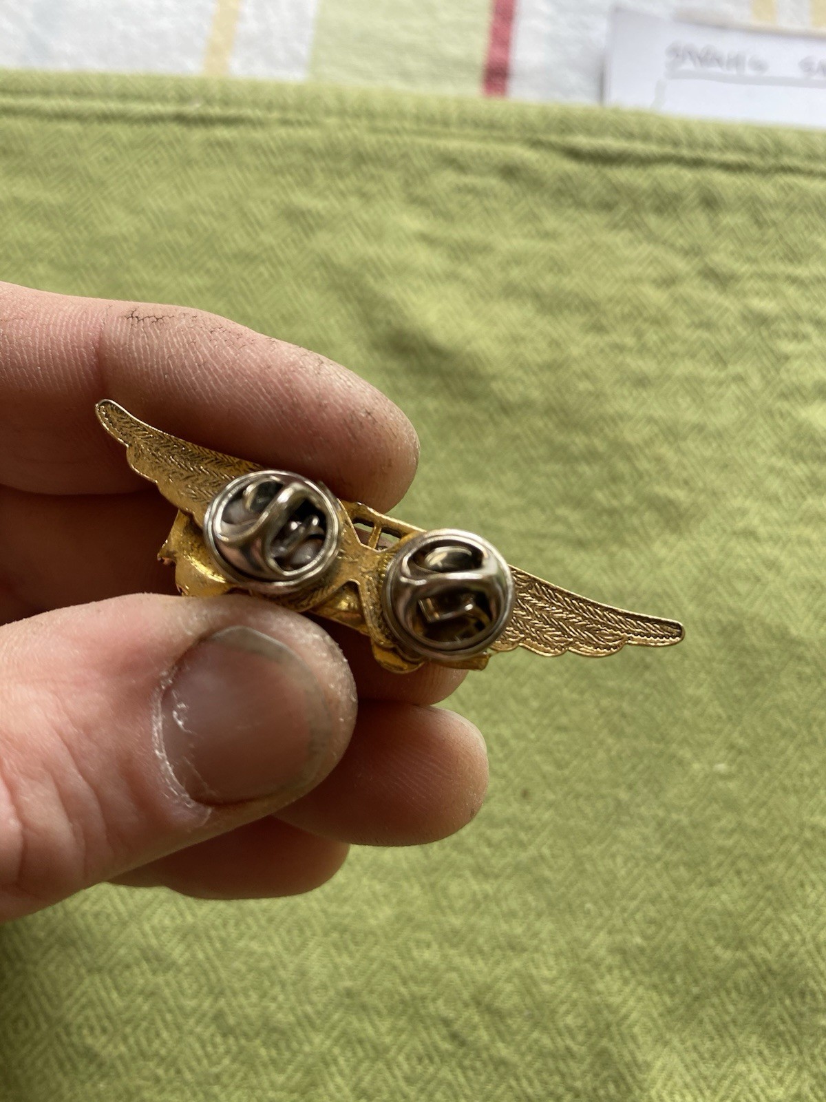 Vintage Winged Schoolie Bus 2 Post Pin