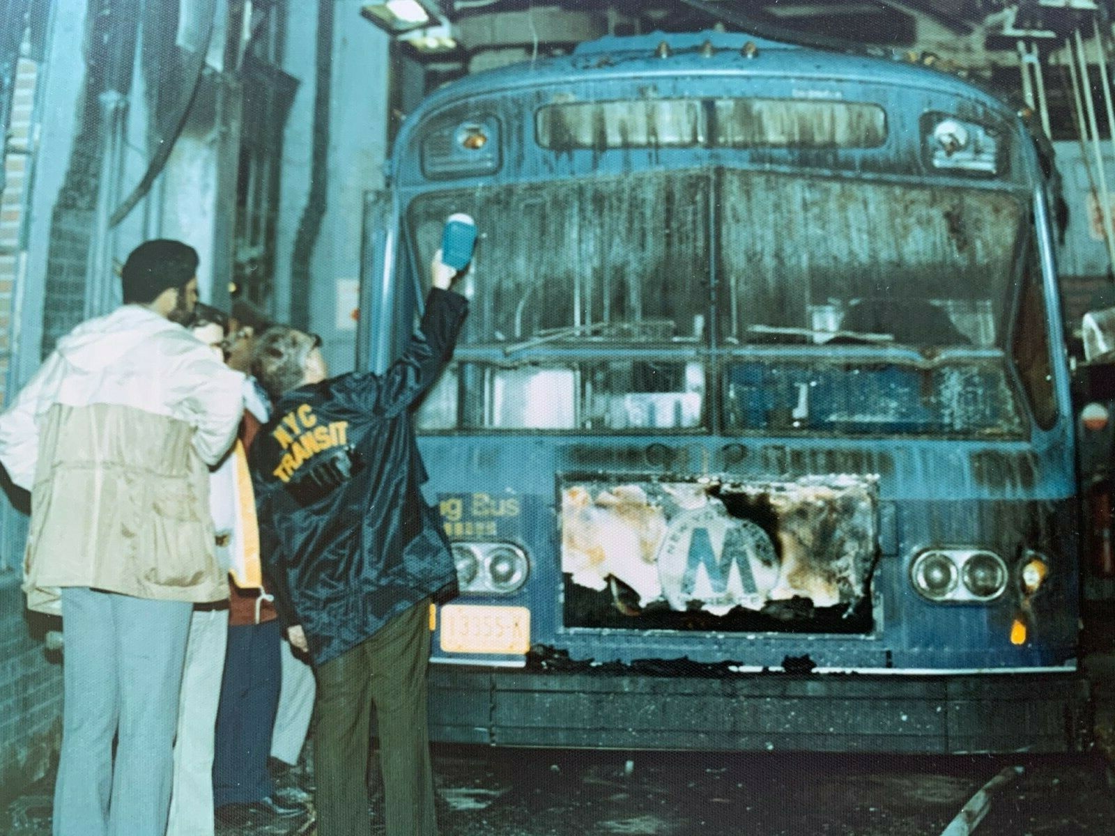8X10 NY NYC BUS DEPOT TERMINAL GARAGE FIRE TRANSIT POLICE COLLECTIBLE PHOTOGRAPH