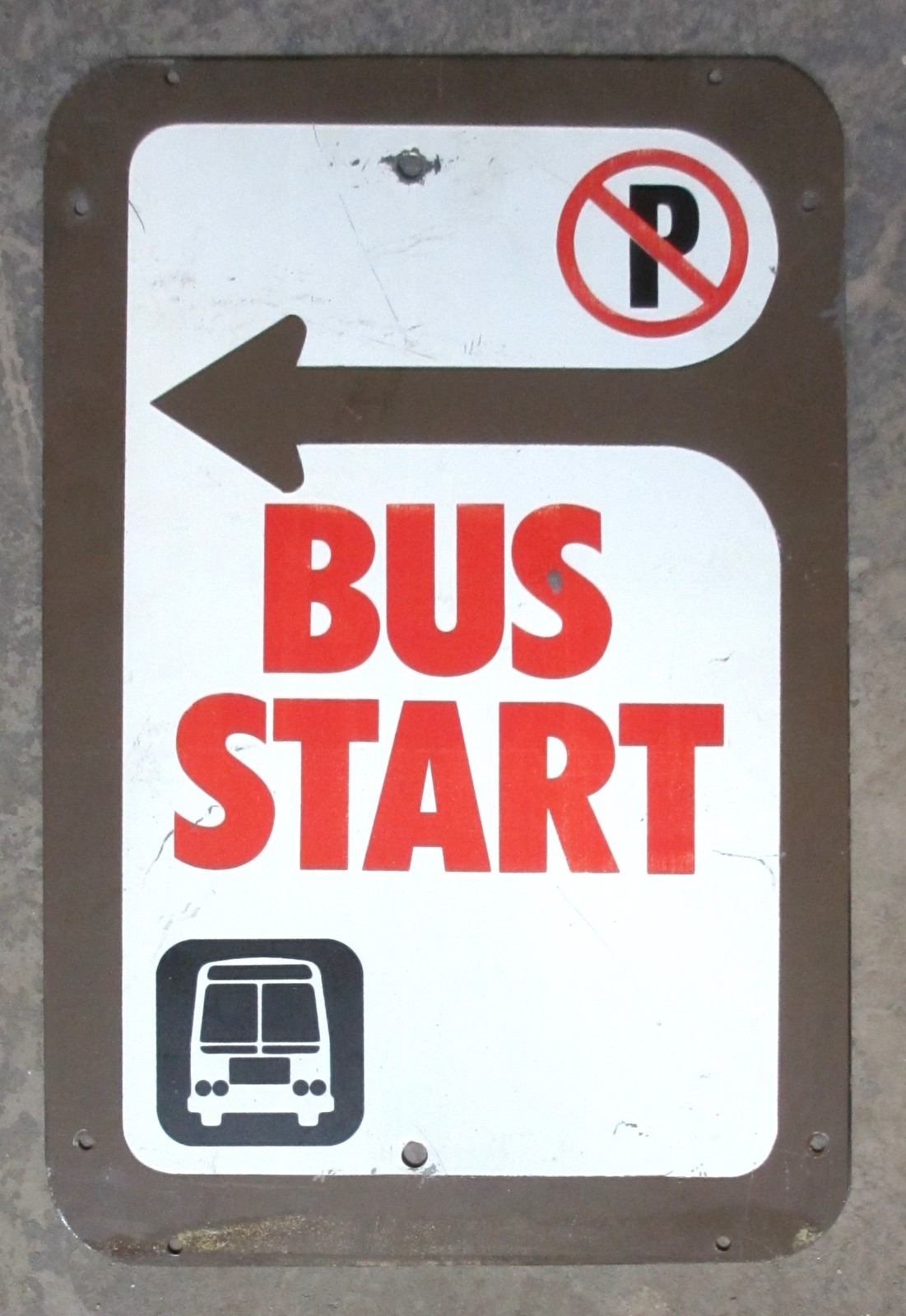 Vintage St. Louis Bi-State Transit Metal Bus Stop Sign Bus Start No Parking