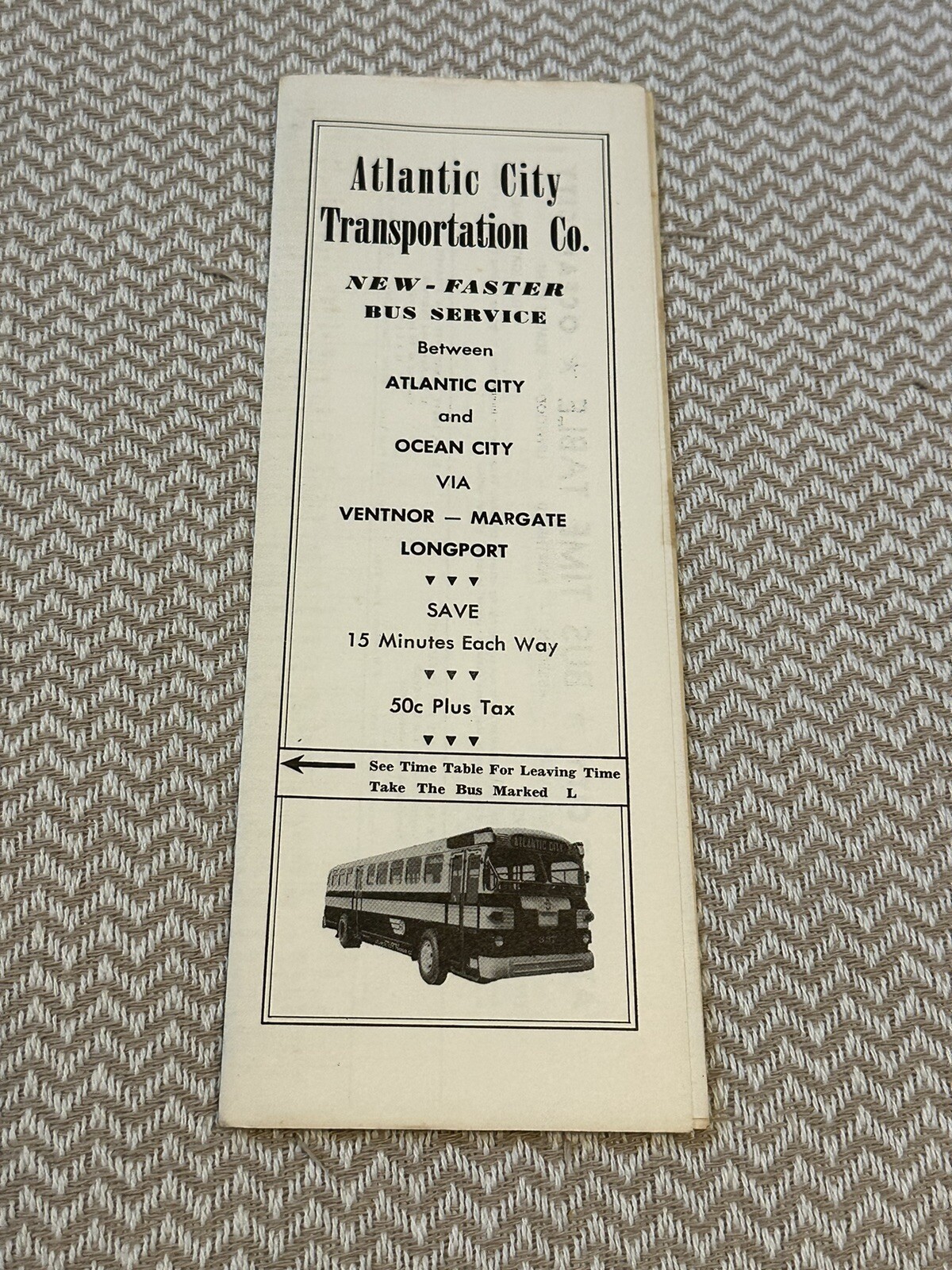 June,29 1953 Atlantic City Transportation Company Bus Timetable Schedule!!!!!!