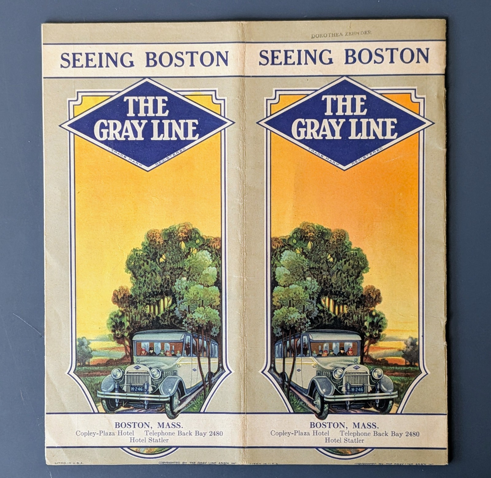 1920s Gray Line “Seeing Boston” Motor Tours Brochure Boston, Massachusetts