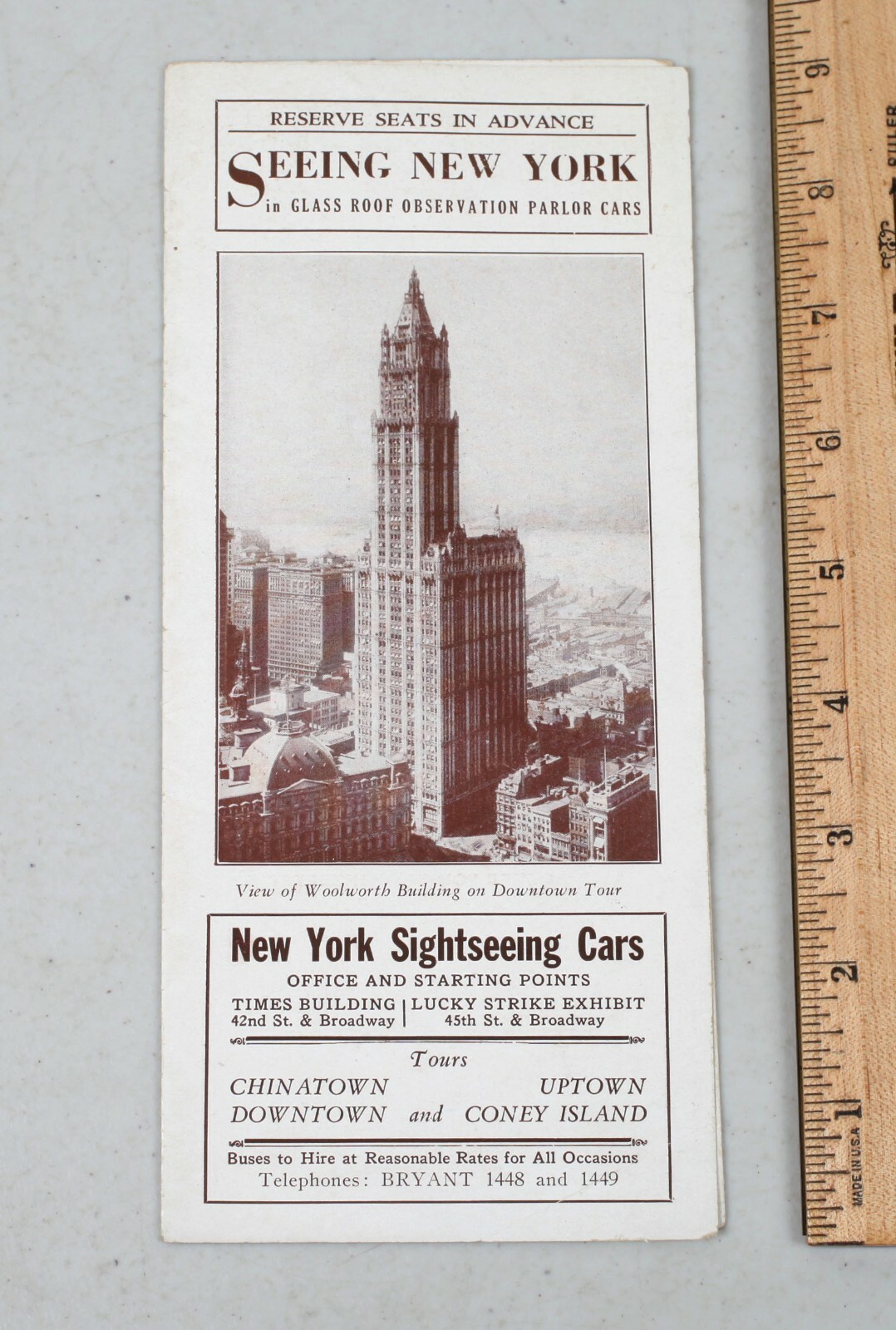 Vintage 1920s New York Sightseeing Cars Bus Brochure Glass Roof Coaches