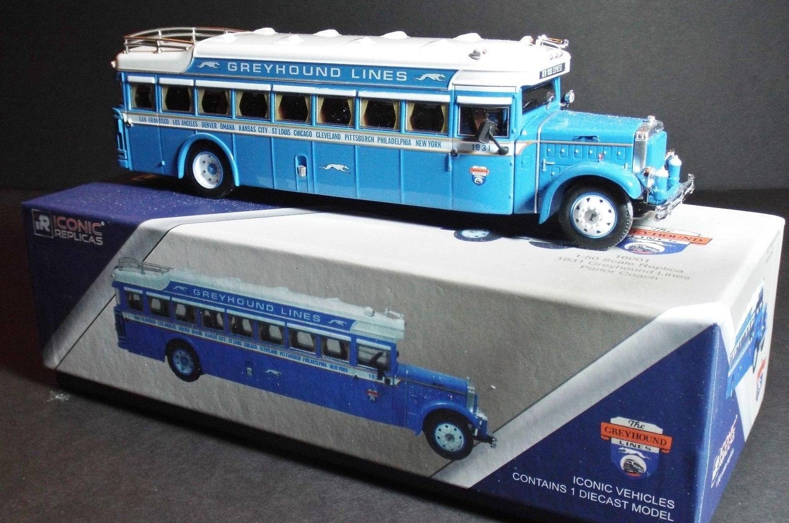 Iconic Replicas 1/50 Greyhound Lines Mack Parlor Coach 1931 Diecast Bus w/ Box