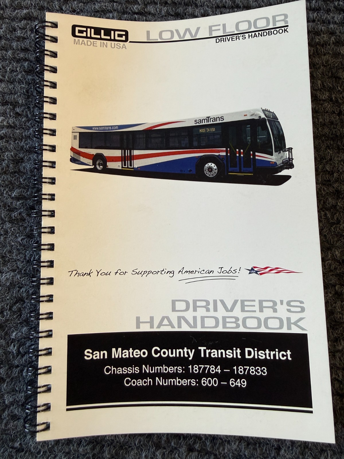Gillig Low Floor Driver’s/Operator’s Handbook – SamTrans 600 Series – 2017