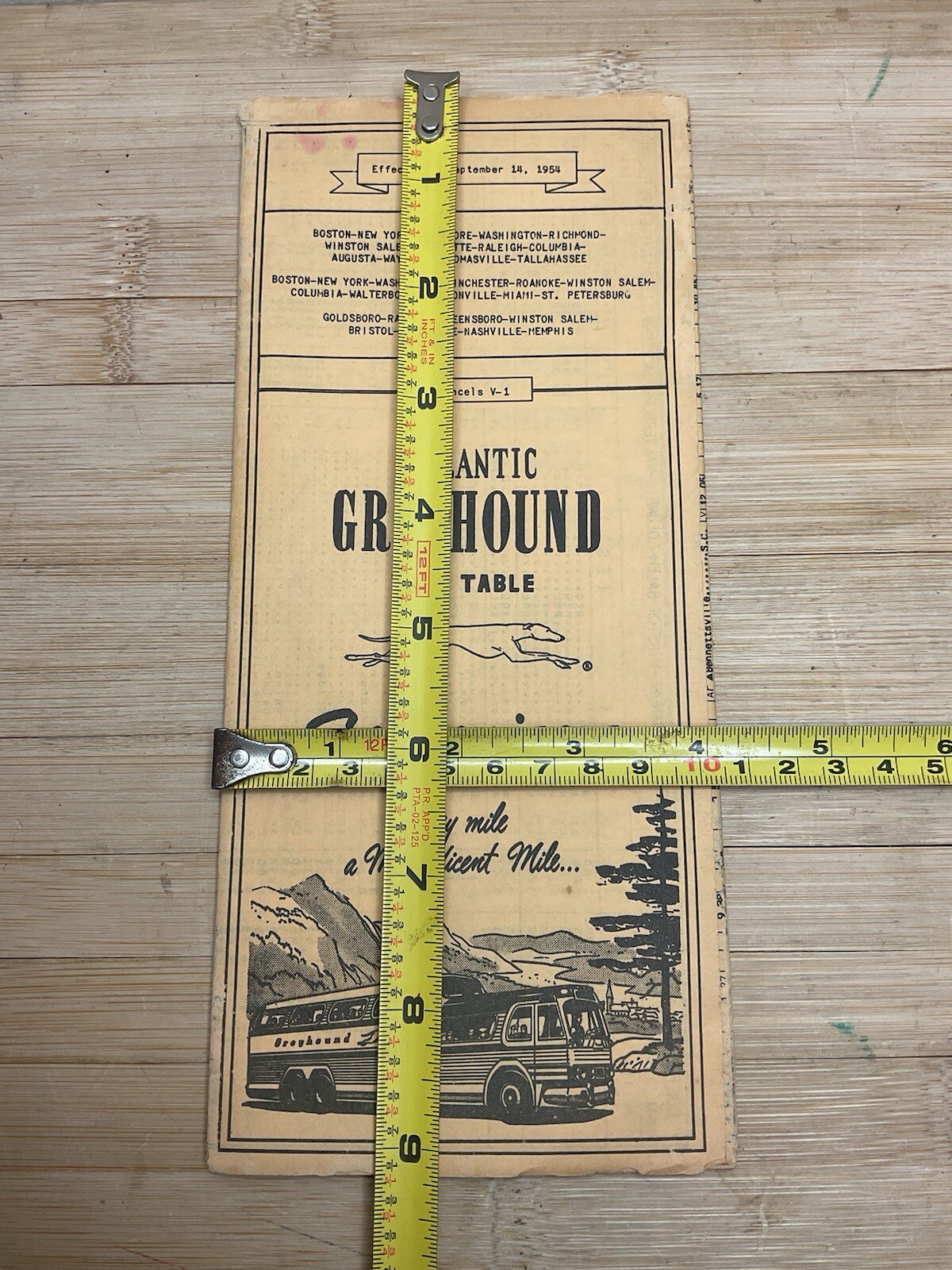September 14, 1954 Greyhound Bus Scenicruisers Lines timetable Foldout Guide B9