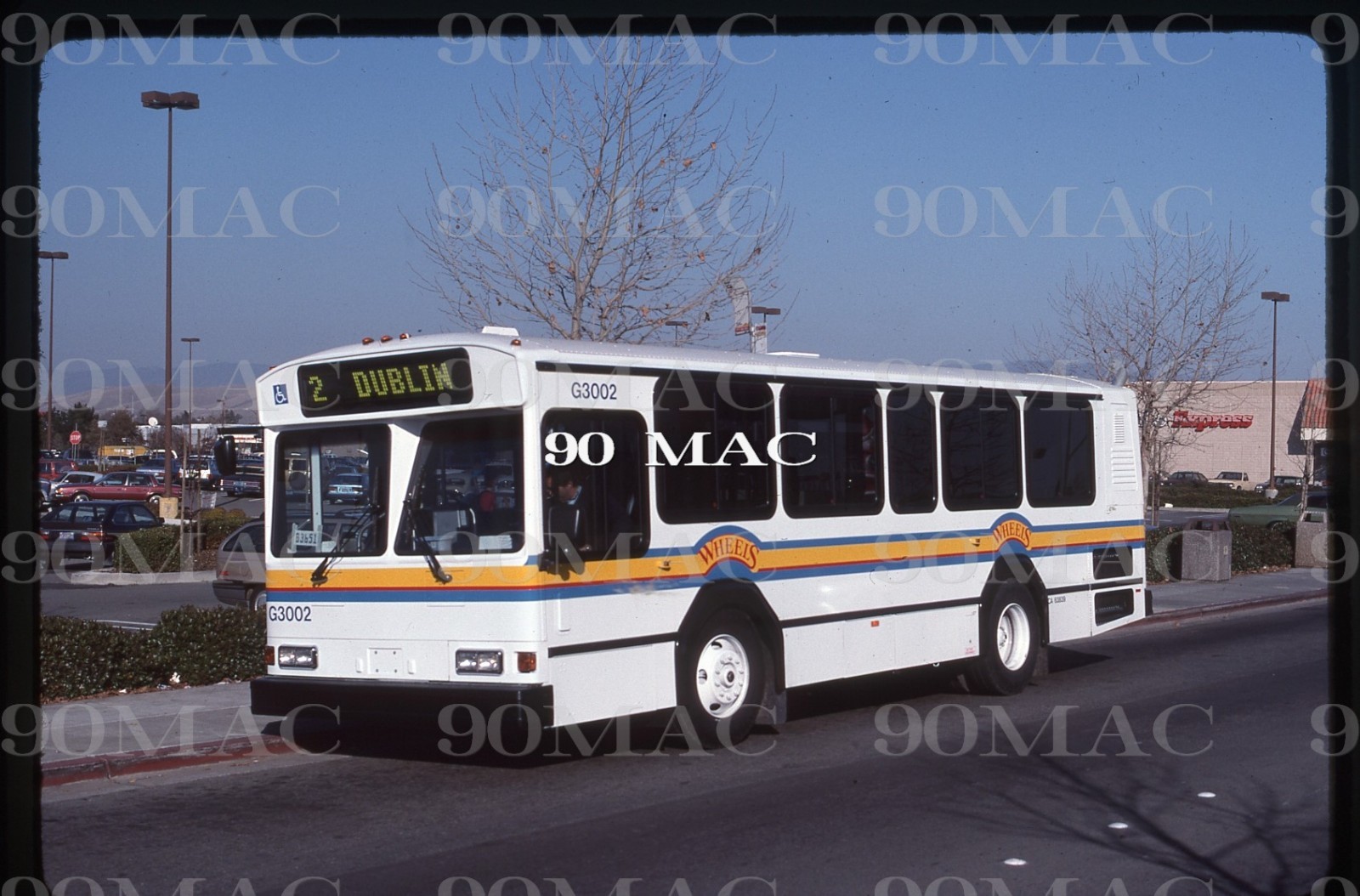 WHEELS-LAVTA. GILLIG BUS #G3002. Livermore (CA). Original Slide 1990.