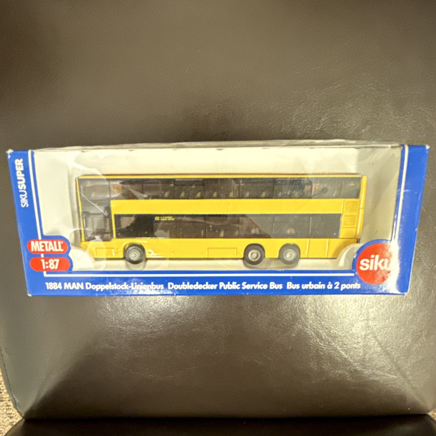 Siku 1:87 MAN Doubledecker Public Service Bus Diecast Model (Yellow)