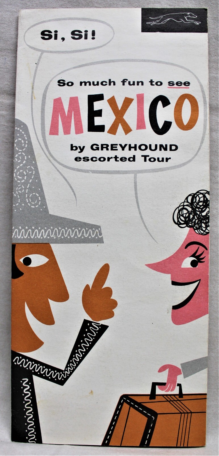 GREYHOUND BUS LINES MEXICO ESCORTED TOURS ADVERTISING TRAVEL BROCHURE GIUDE 1956