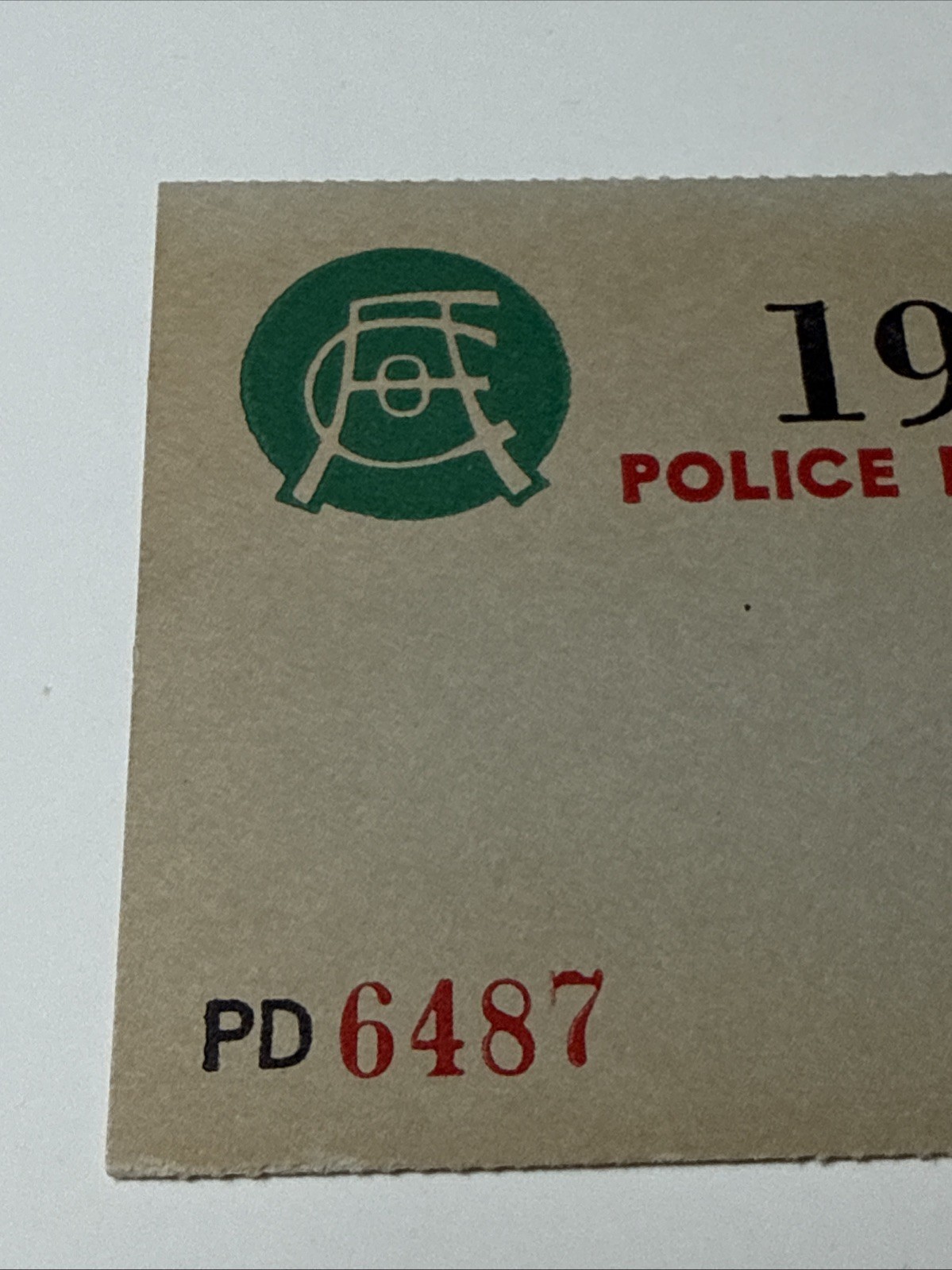 1962 NYC New York Fifth Avenue Coach Lines Police Dept Bus Transit Pass Card Vtg