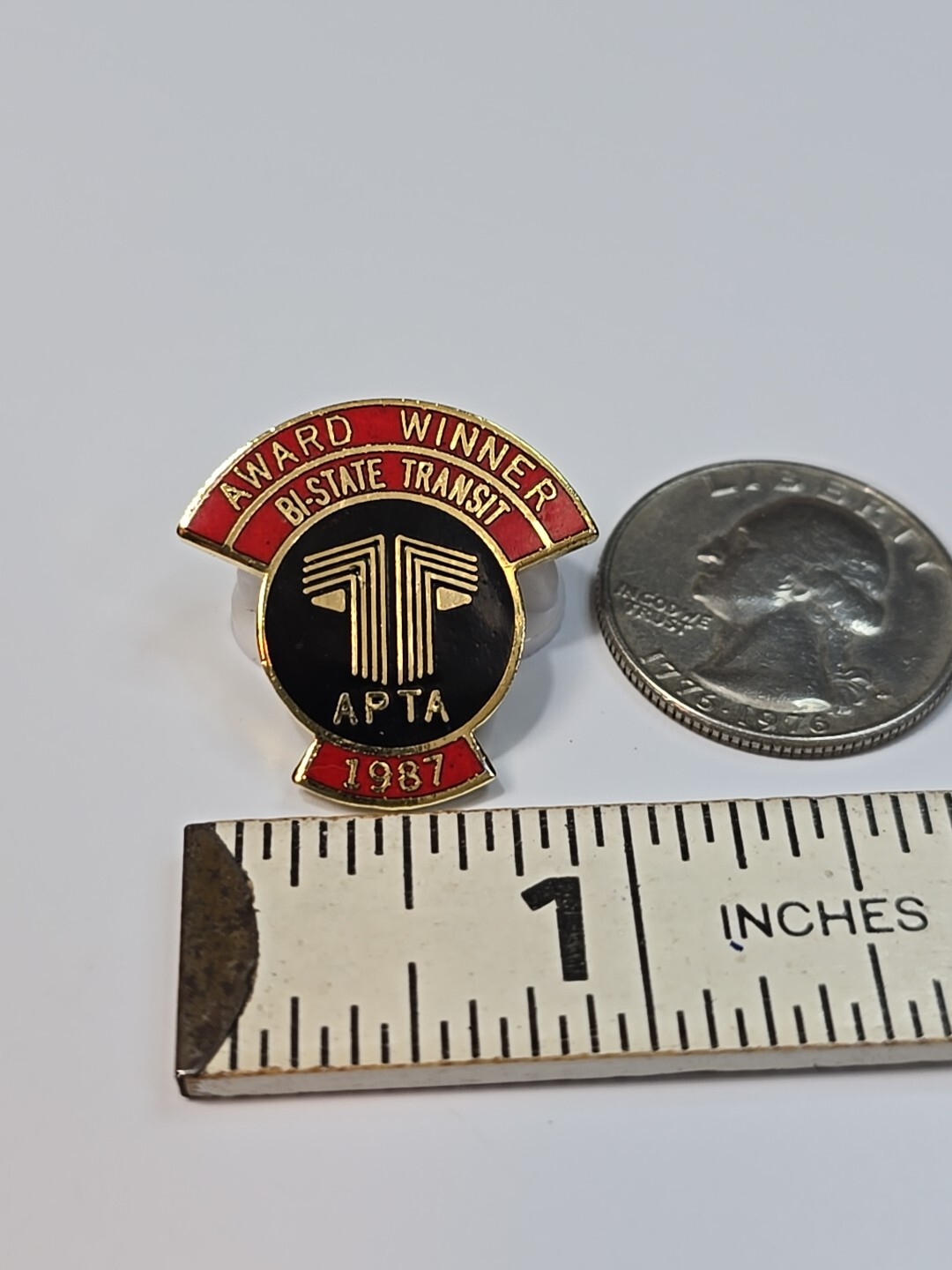 APTA Award Winner Bi-State Transit 1987 Lapel Pin St Louis Missouri & Illinois