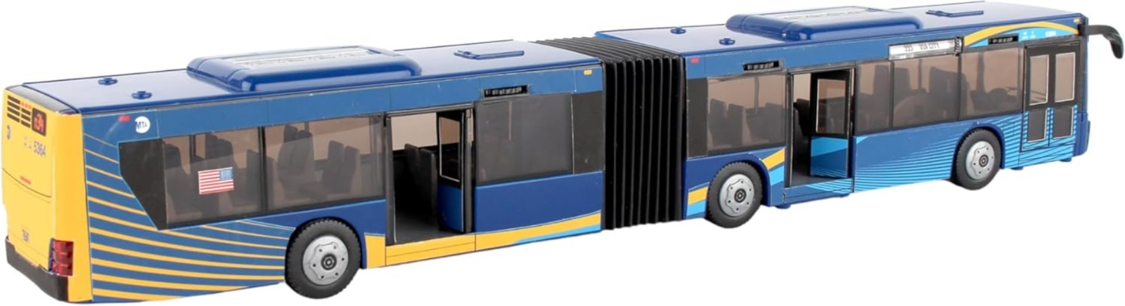 Blue/Brown Articulated Bus Toy 16″ RT8571=]