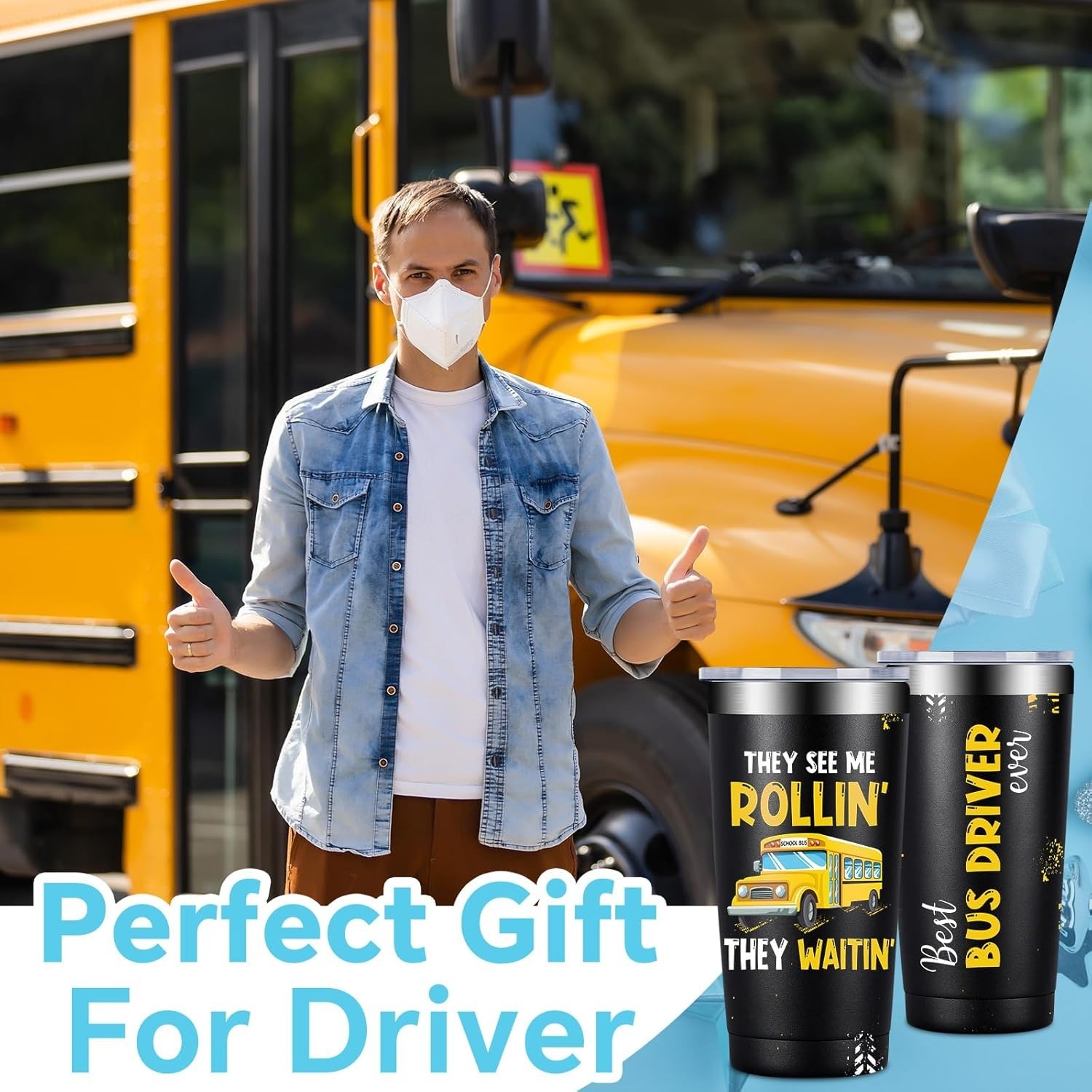 20oz Insulated Stainless Steel Tumbler for Bus Drivers – Ideal Gift