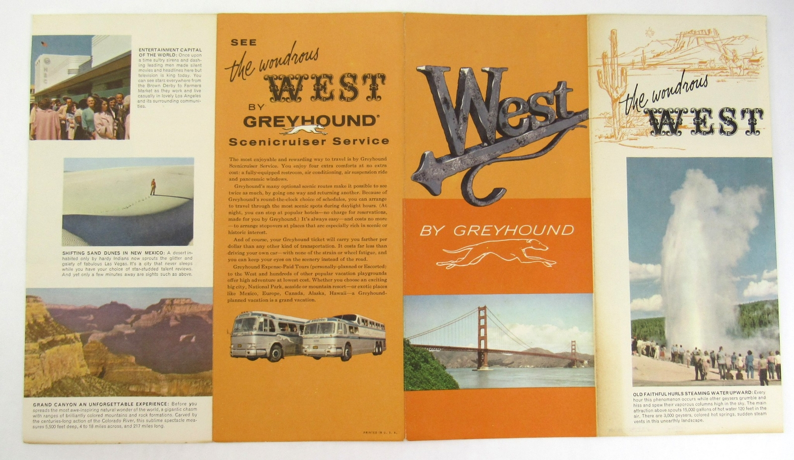c1950 West By Greyhound Bus Lines Brochure Wondrous Scenicruiser Service USA