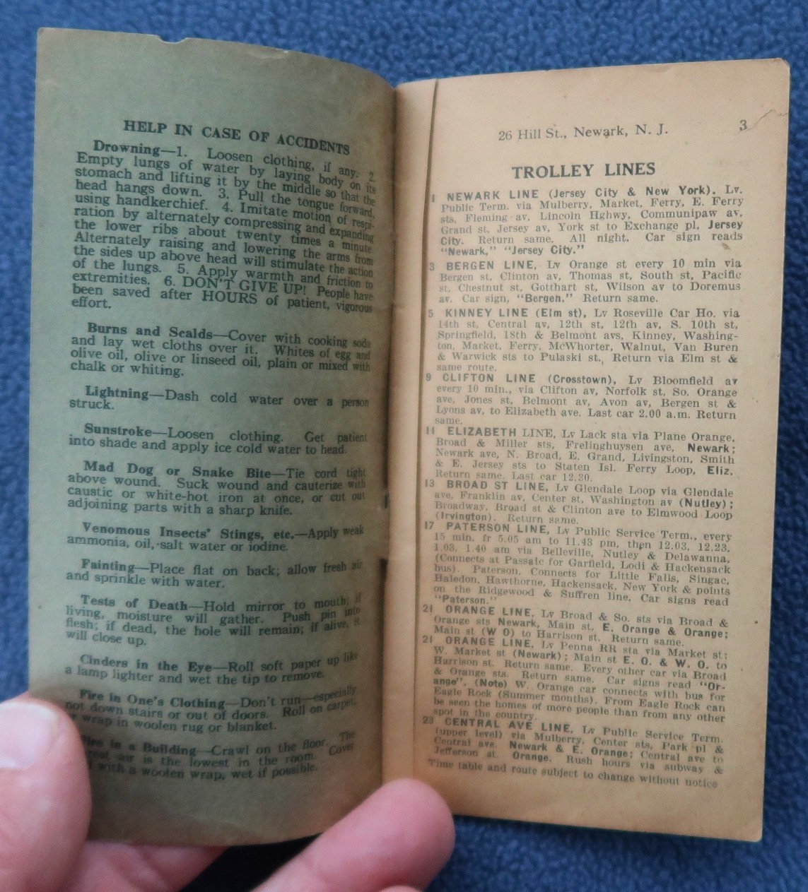 2 Vintage NEWARK NJ Trolley, Motor Bus and Health GUIDES 1932 & 1935