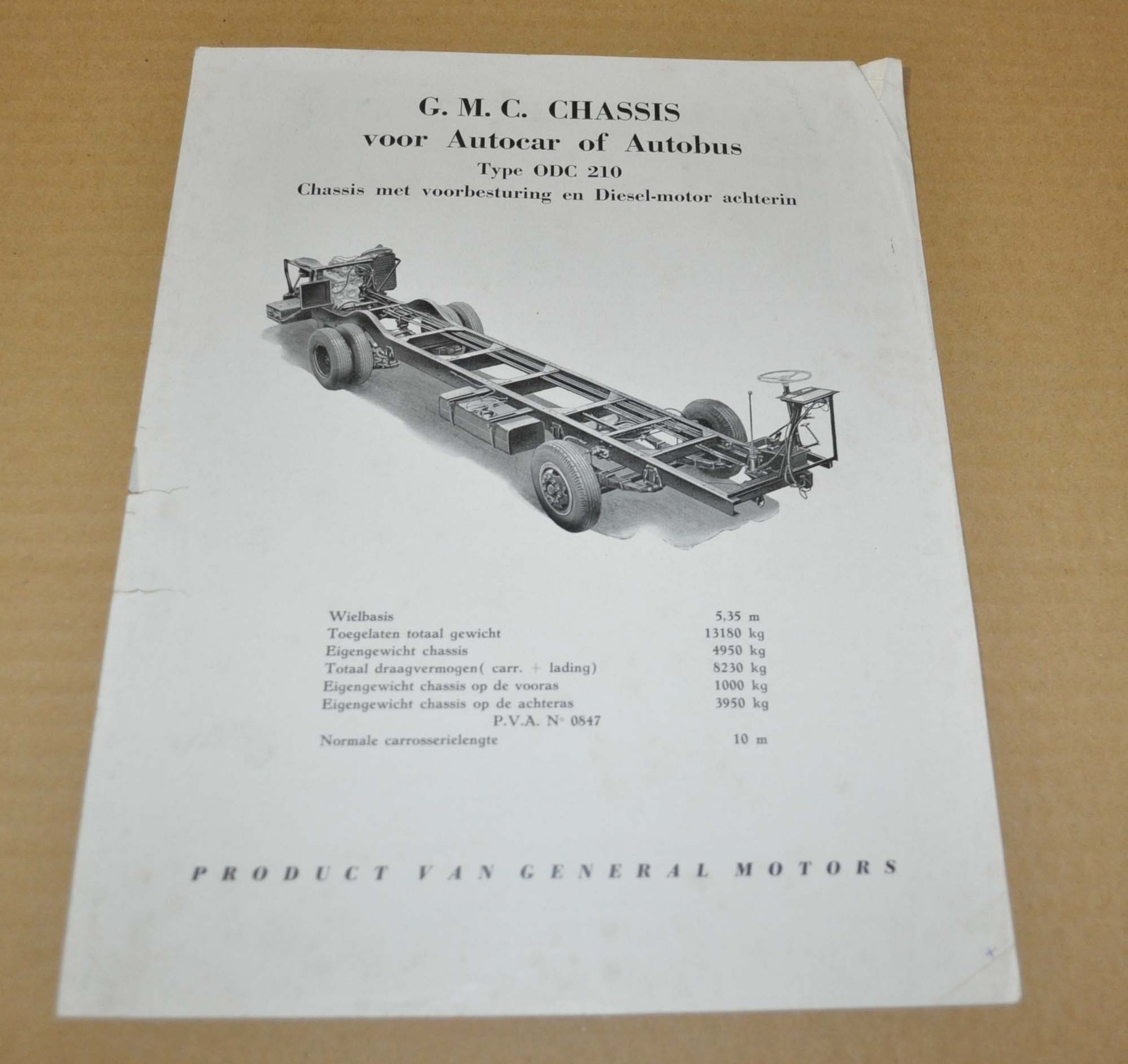 1952 GMC Chassis Bus Truck Sales Brochure Prospekt NL