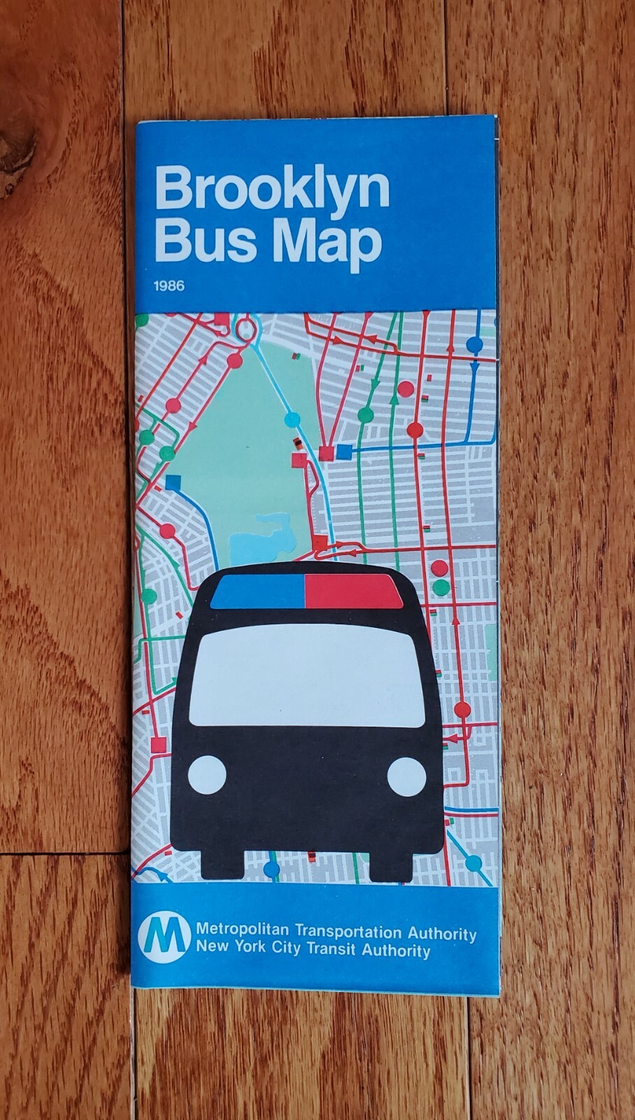 VINTAGE 1986 NYCTA NYC BROOKLYN BUS MAP MTA NEW YORK CITY TRANSIT AUTHORITY
