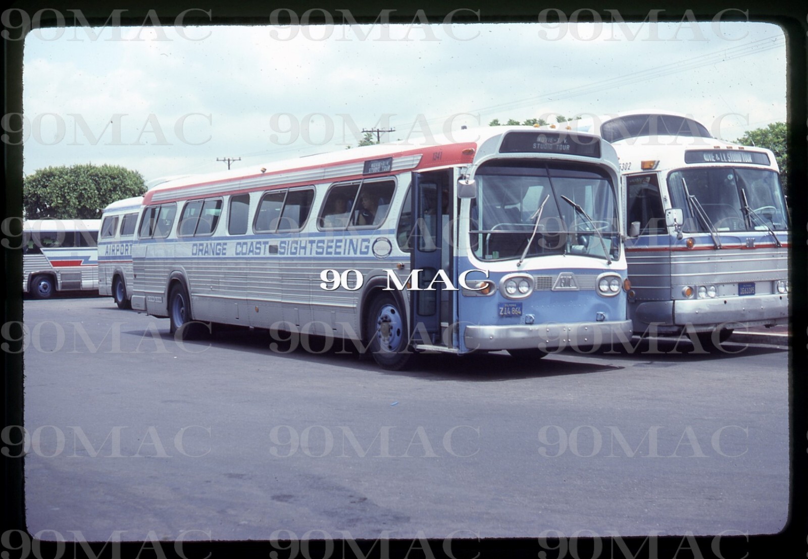 ORANGE COAST. GM COACH BUS #1341. Disneyland (CA). Original Slide 1980.