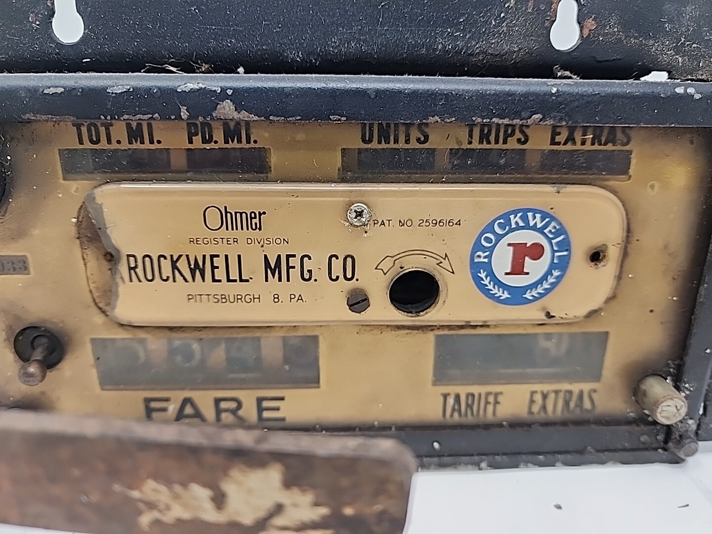 Vtg Taxi Cab Meter Rockwell Mfg Co Old Fare Box Ohmer Corp Pittsburgh PA U264B