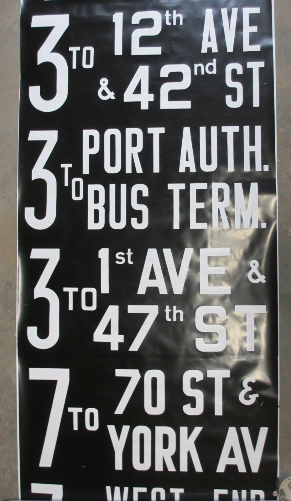 Vintage 1971 New York City Bus GM Fishbowl Manhattan Side Roll Sign South Ferry