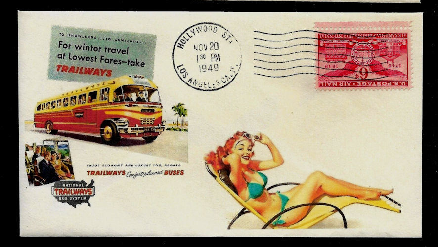 1940s Trailways Bus System Featured on Collector’s Envelope *OP517