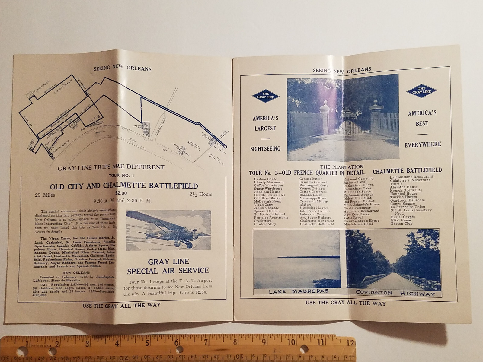 1928 The Gray Line Brochure: Seeing New Orleans