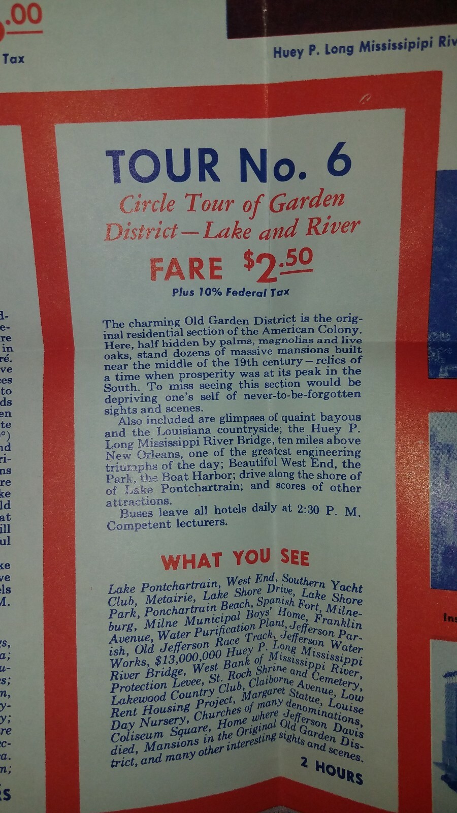 Vintage The Gray Line “Seeing New Orleans” Bus Tours Brochure 1950s