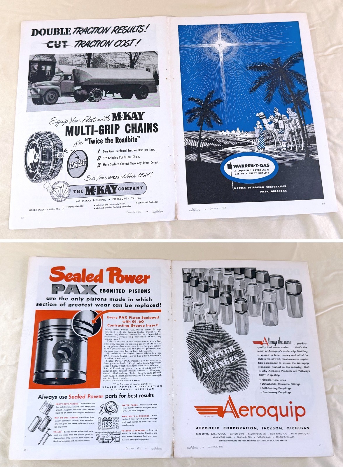 vtg BUS print ad full spreads parts