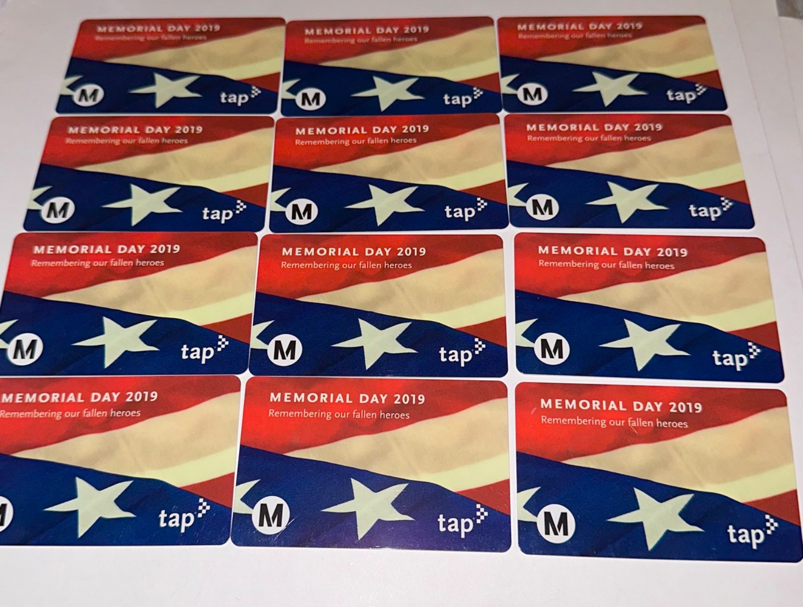 Metro TAP Card Memorial Day 2019 Bus Subway Transit Lmtd Edition NOT Loadable