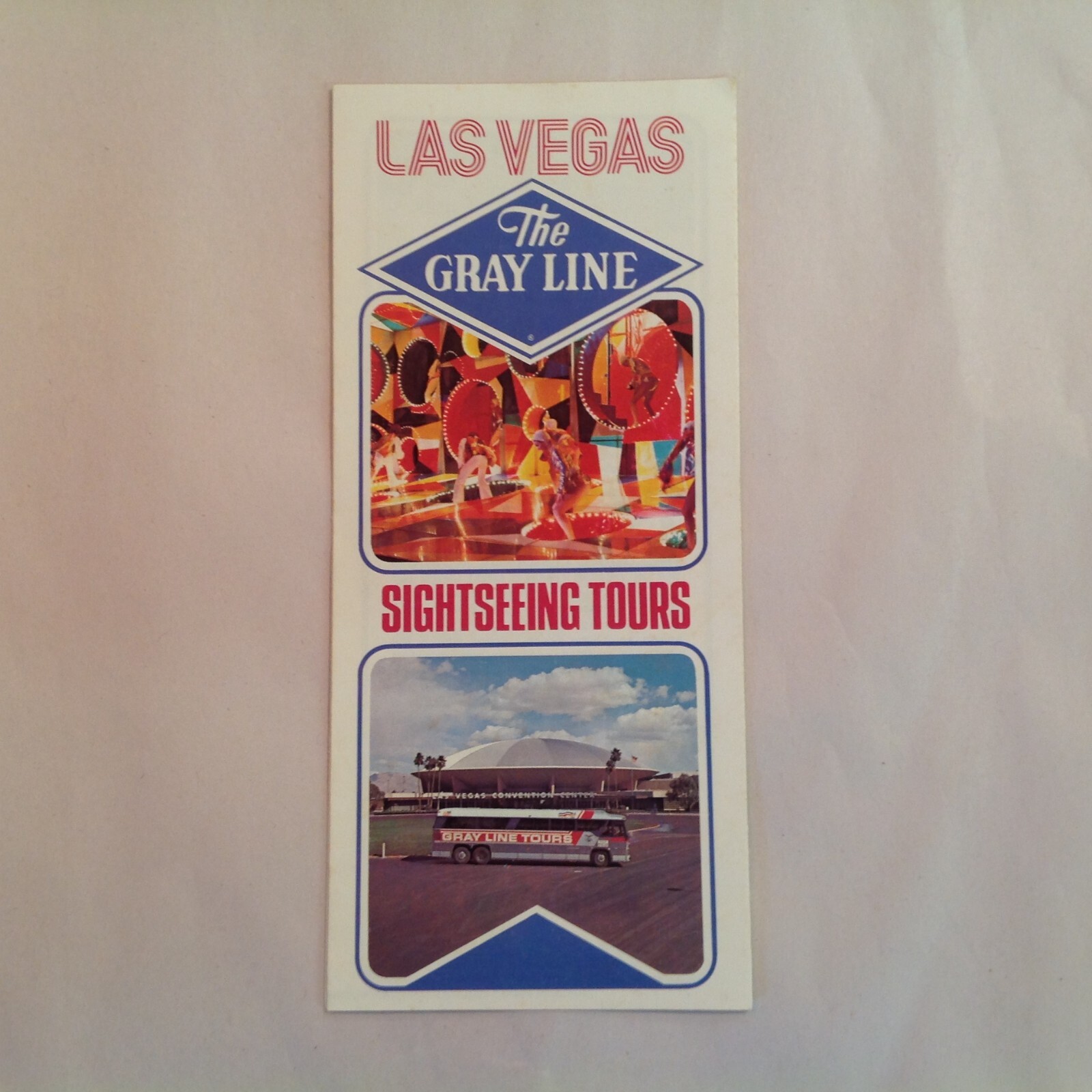 Vintage The Gray Line Sightseeing Tours Color Brochure Las Vegas Nevada Bus Tour