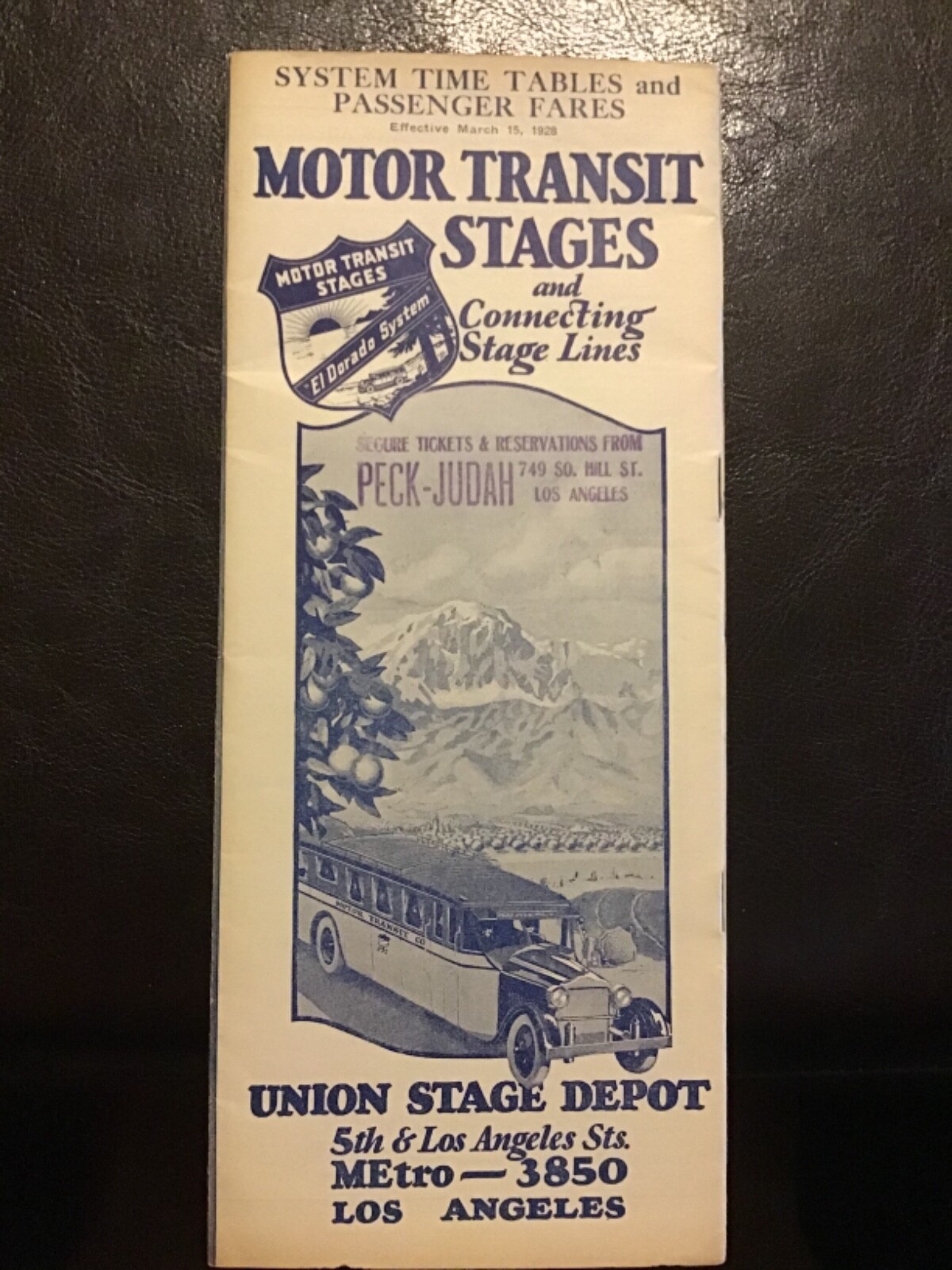 1928 Motor Transit Stages and Connecting Stage Lines, Union Stage Depot LA