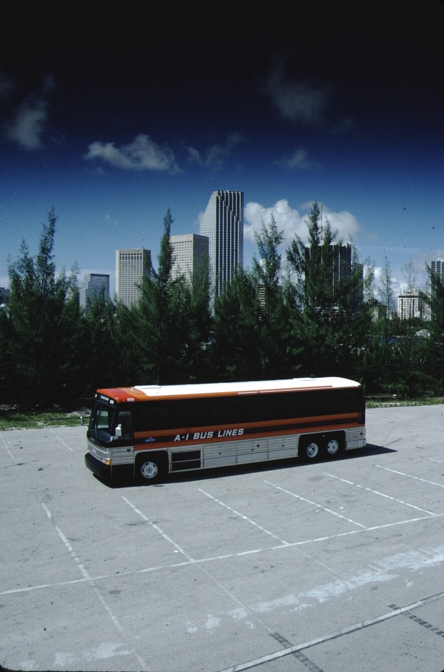A-1 Bus Line MCI bus Kodachrome original Kodak slide