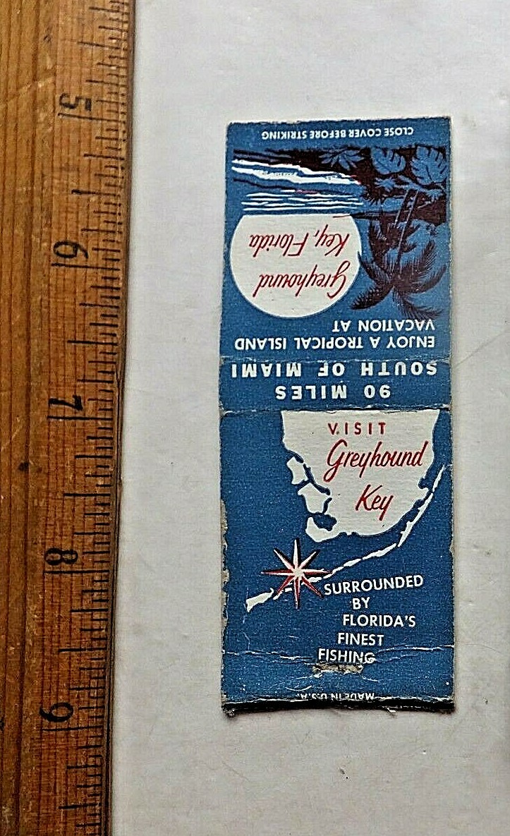 ca.1940’s/50’s Matchbook Cover. Greyhound Post House, Greyhound Key, Florida