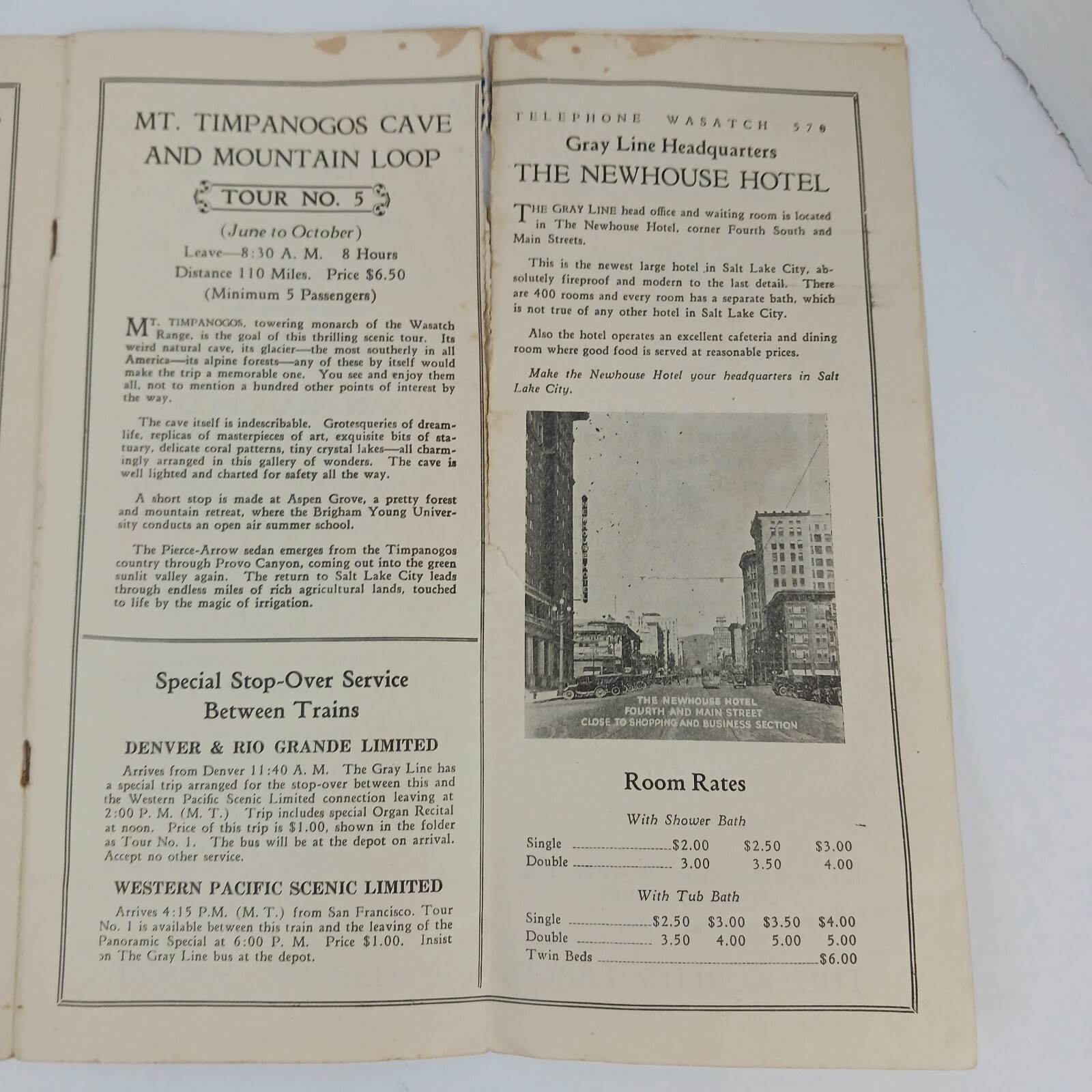 1920s GRAY LINE Bus Tours SALT LAKE CITY UTAH Advertising Travel Brochure