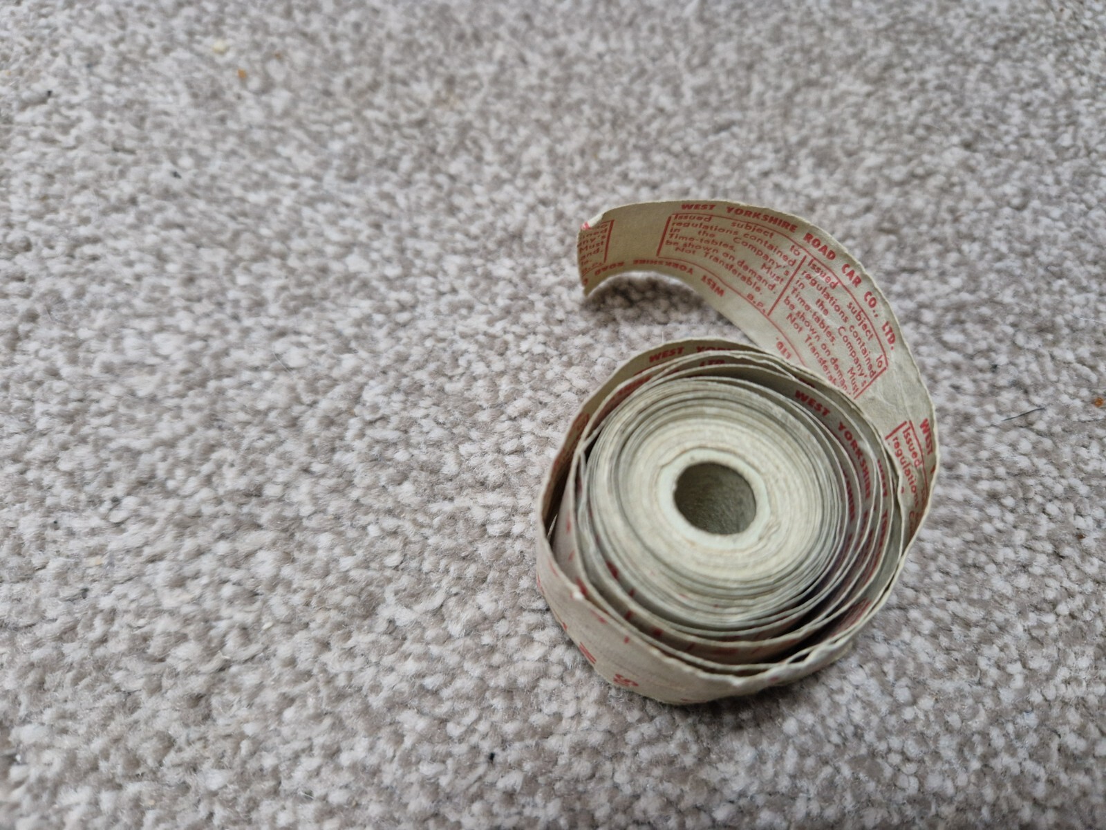 RARE VINTAGE WEST YORKSHIRE ROADCAR BUS TICKET ROLL