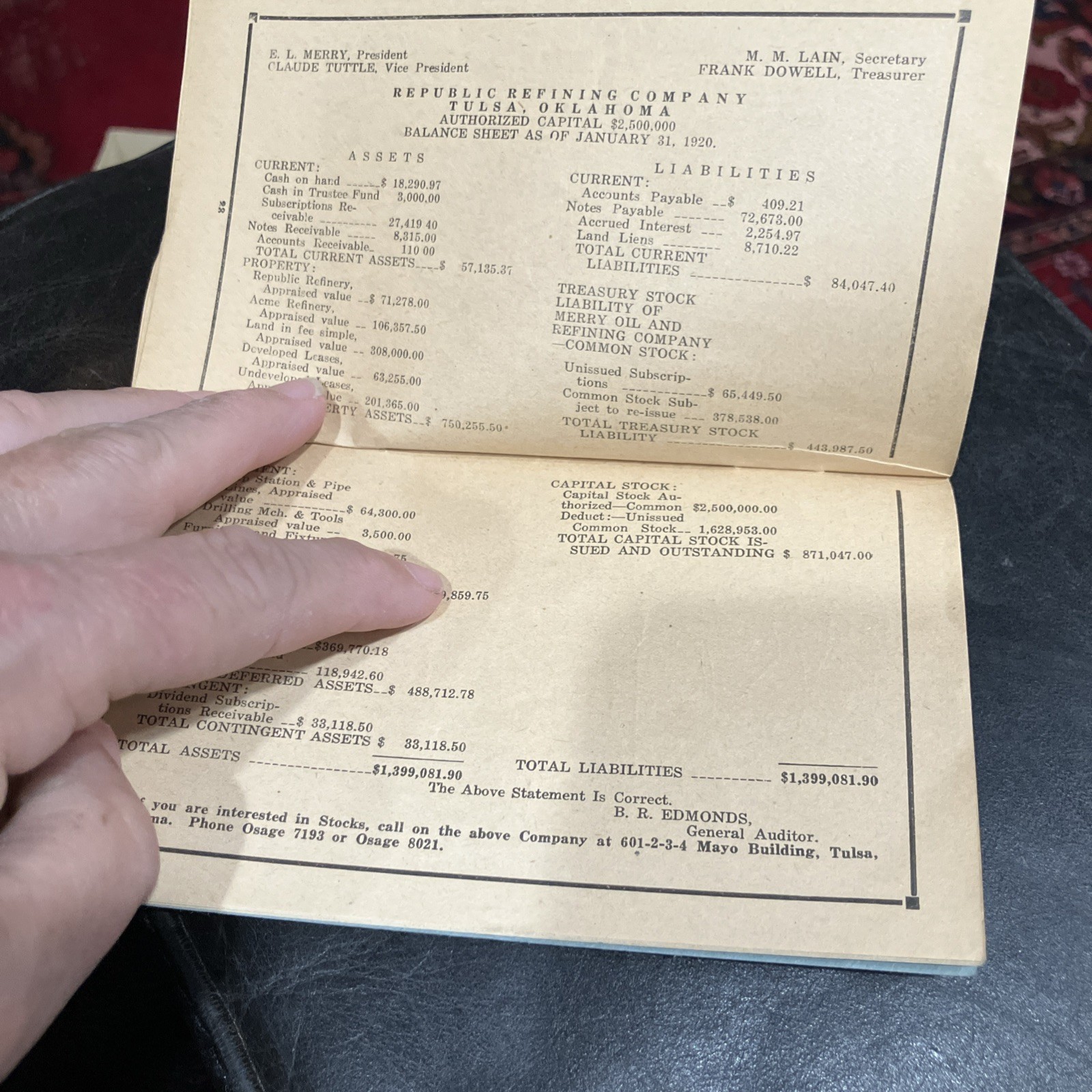 1920’s RD Taxi Rail Fare Guide “From Tulsa To” For March