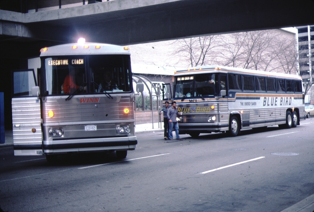 Blue Bird MCI bus Kodachrome Original Kodak Slide