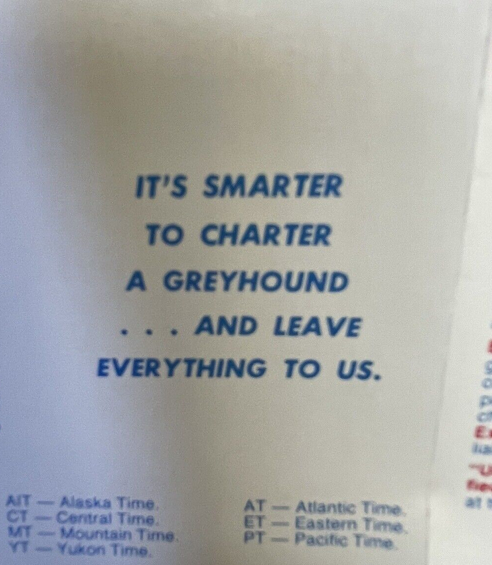 Greyhound Bus Time Table Folder 101 Vintage Chicago Benton Harbor IL 1984