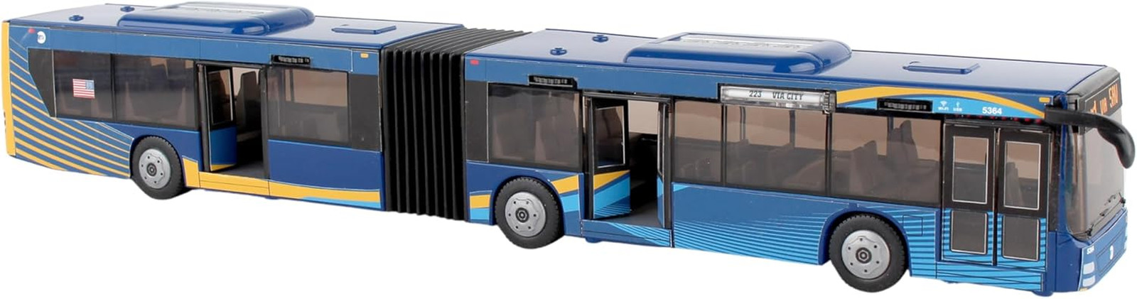 MTA New York City Bus 16″ Articulated Bus RT8571 Toy, Blue , Brown