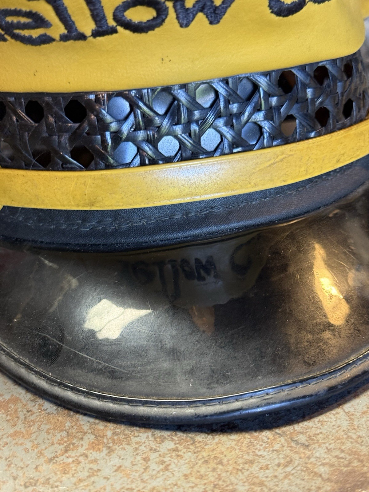 Vintage Yellow Cab company Driver Uniform Leather Hat Lancaster Brand 7 1/8 Size