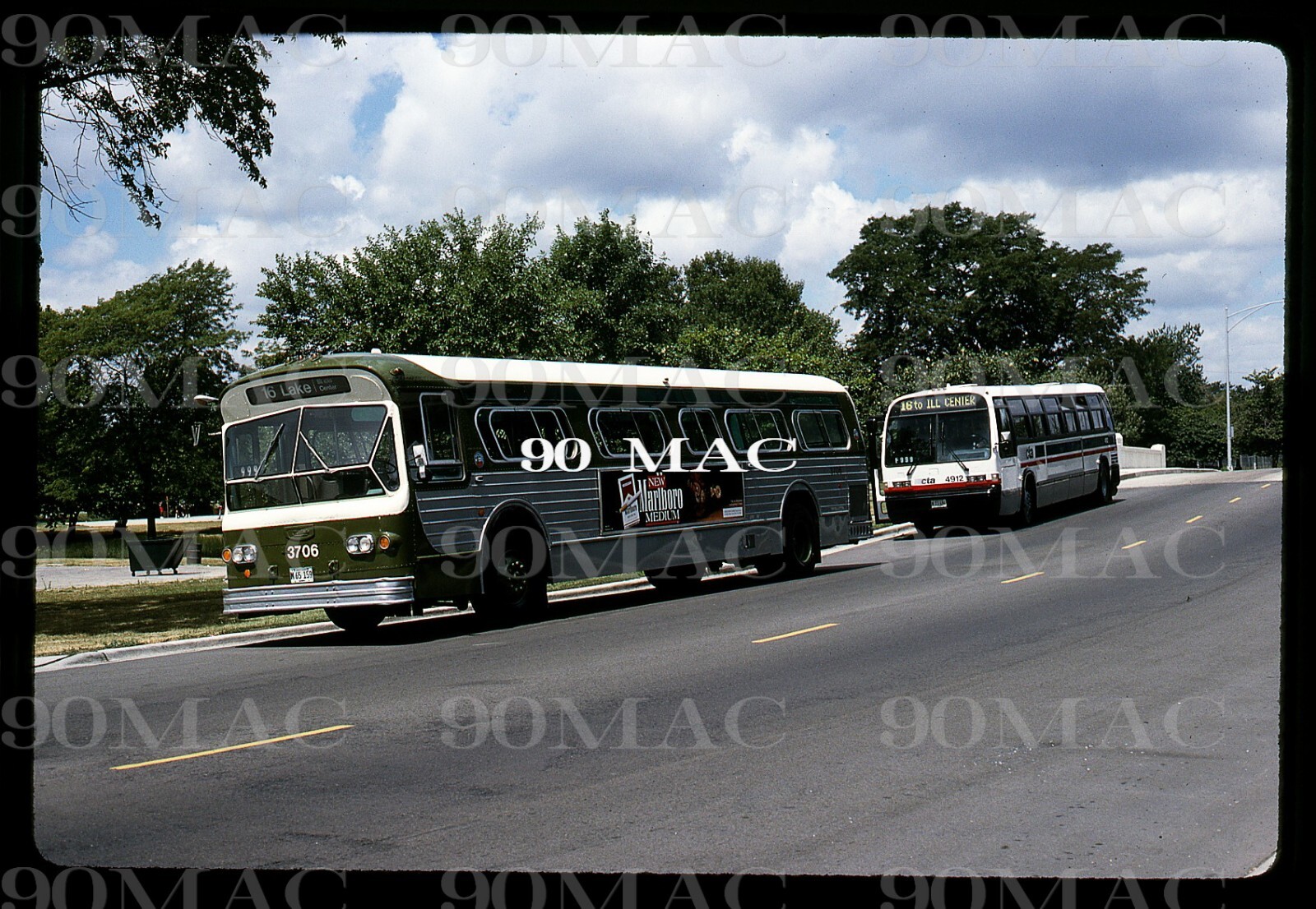 Chicago (IL) CTA Flxible Bus #3706 (H). Original Slide 1991.