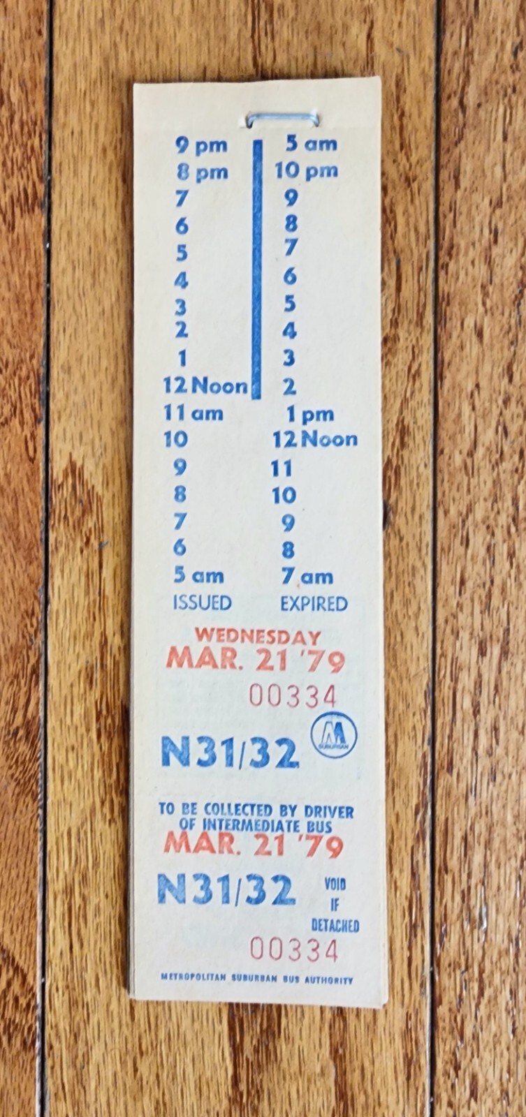 1979 MSBA SUBURBAN NYC BUS TICKET BOOK ROUTE N31/32 LONG ISLAND NY MTA NYCTA