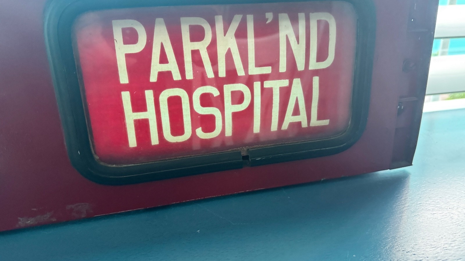 Vintage DALLAS BUS ROLLING SIGN BOX SMU PARKLAND BALLPARK FAIR-PARK LOVE FIELD