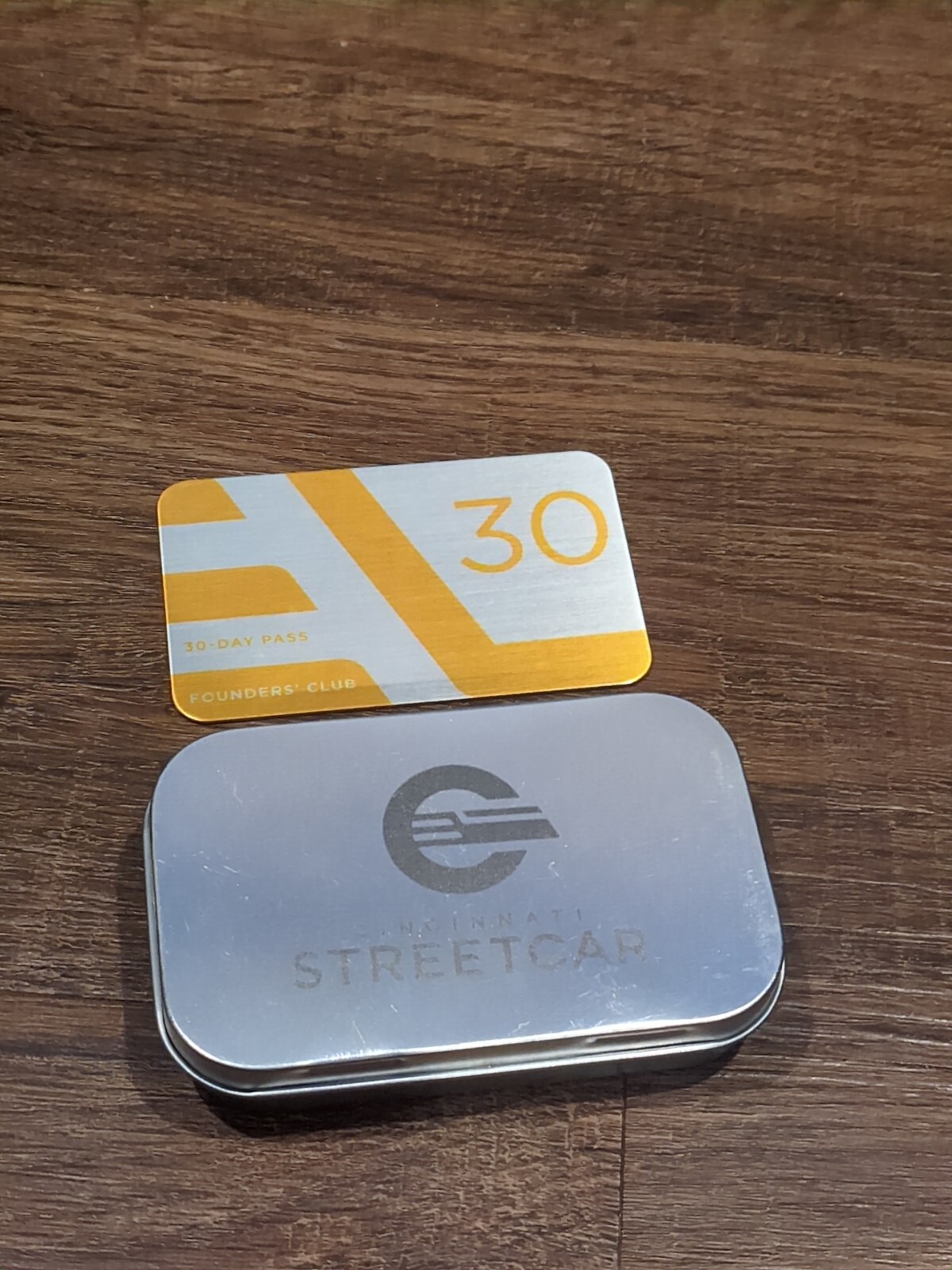 Cincinnati Streetcar Founder’s Club limited commemorative metal Card And Case